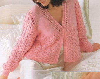 Knitting Pattern: Cardigan Bed Jacket & Socks (32-54 in) (PDF Pattern)