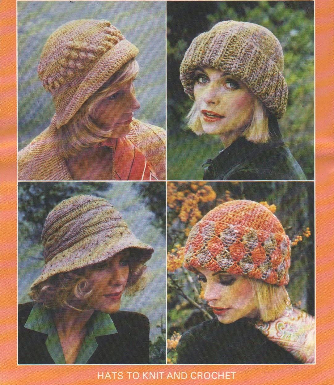 PDF Vintage Knitting Pattern to Knit or Crochet Hats, Cable Crown ...