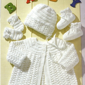 Vintage Lace Matinee Coat Knitting Pattern: Baby Set (PDF Download)