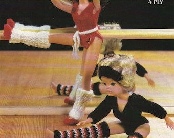 Vintage Sindy Doll Exercise Kit Knitting Pattern: Leotard, Leg Warmers (PDF Download)
