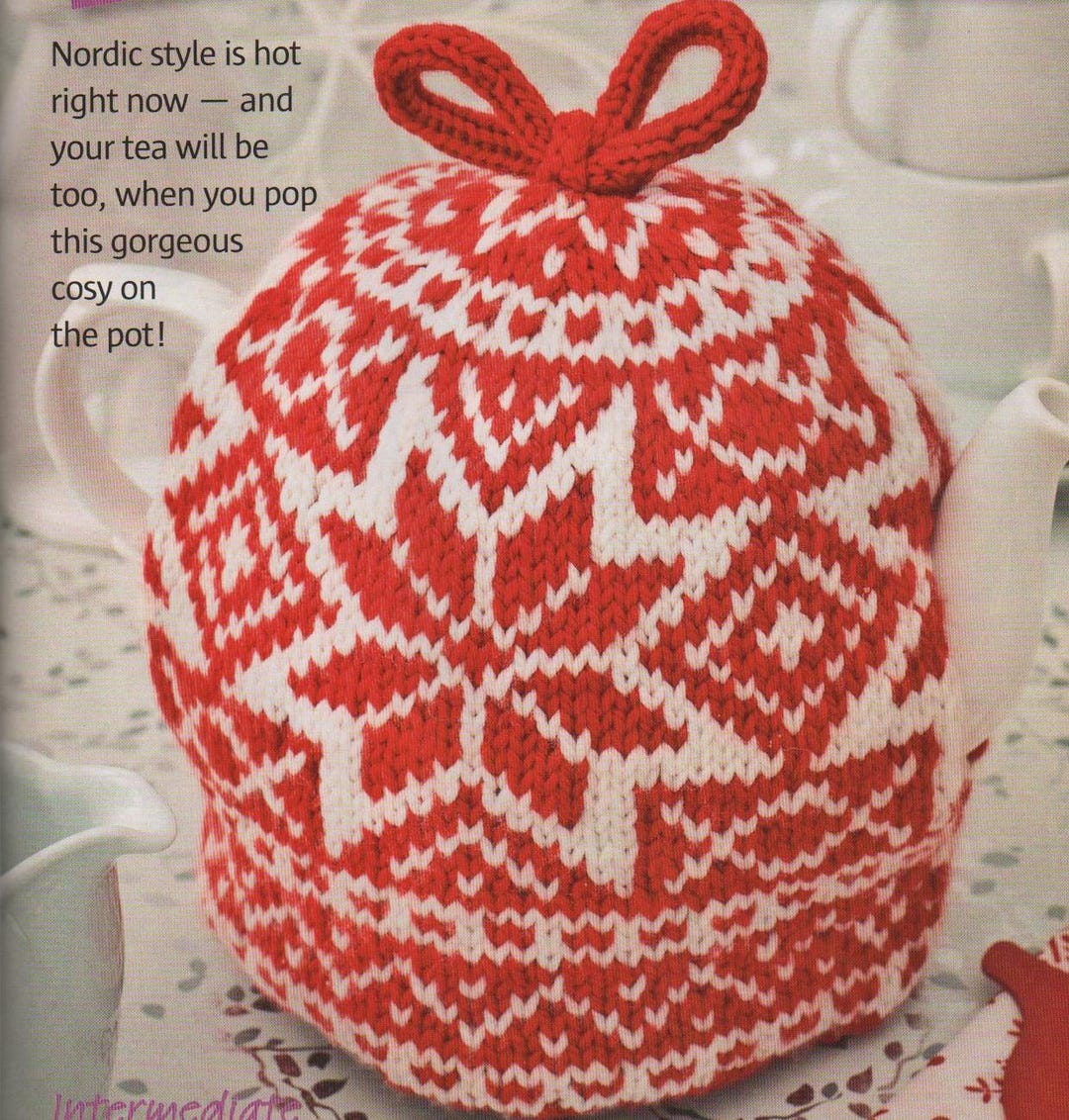 Christmas Tea Cosy Knitting Pattern: Nordic Snowflake Design (PDF ...