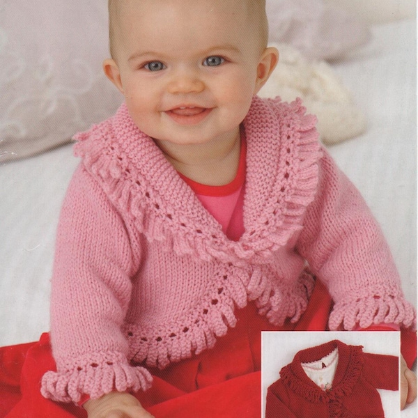 Baby Cardigan Knitting Pattern: Vintage Style, DK Yarn (PDF Download)