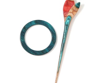 Symfonie Flora Shawl Pin – Lily | Wooden Shawl Fastener