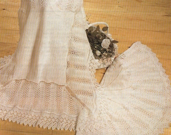 PDF Vintage Knitting pattern to knit a Baby&#39;s Traditional Square & Circular Shawl in 3ply or 2ply Size approx 127cm 50&quot; Instant Download!