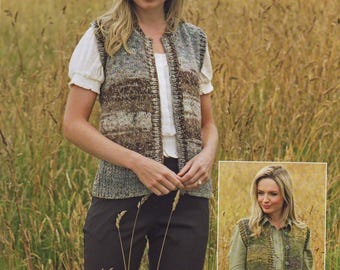 Chunky Knit Waistcoat Pattern: Women's Sizes 28-46" (PDF Pattern)