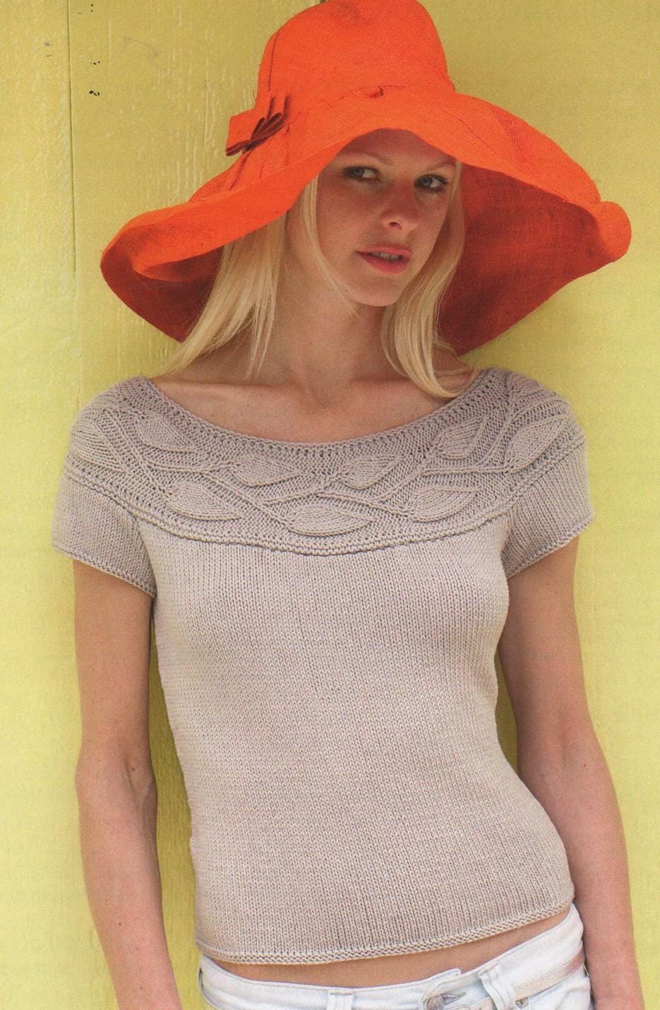 PDF Knitting pattern instructions to knit a Sweater Double knitting yarn required, sizes 32-42 in 81 - 107 cm Summer Instant Download!