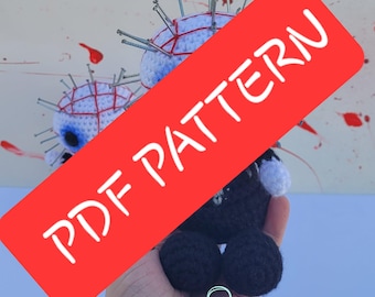 Tiny Slashers Pinhead Amigurumi Crochet PDF Pattern Hellraiser MamasCreationsCrochet