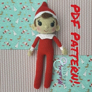 Sparkles the Shelf Elf PDF Amigurumi Crochet Pattern Christmas Elf