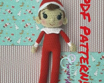 Sparkles the Shelf Elf PDF Amigurumi Crochet Pattern Christmas Elf