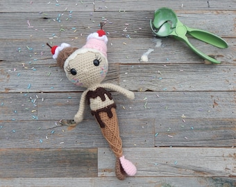 Sugar Scoops Ice Cream Mermaid Amigurumi PDF Pattern