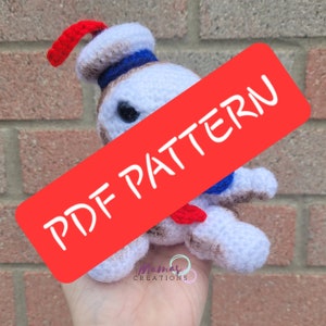 Tiny Slasher Staypuft PDF Crochet Pattern Amigurumi Ghostbusters Ghost Horror Movies Horror Doll image 1