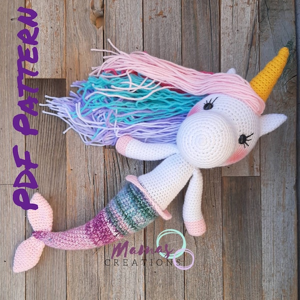 Mermacorn Pattern PDF Mermaid Unicorn