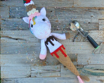 Sundae The Mermacorn Ice Cream Mermaid Unicorn Amigurumi PDF Crochet Pattern