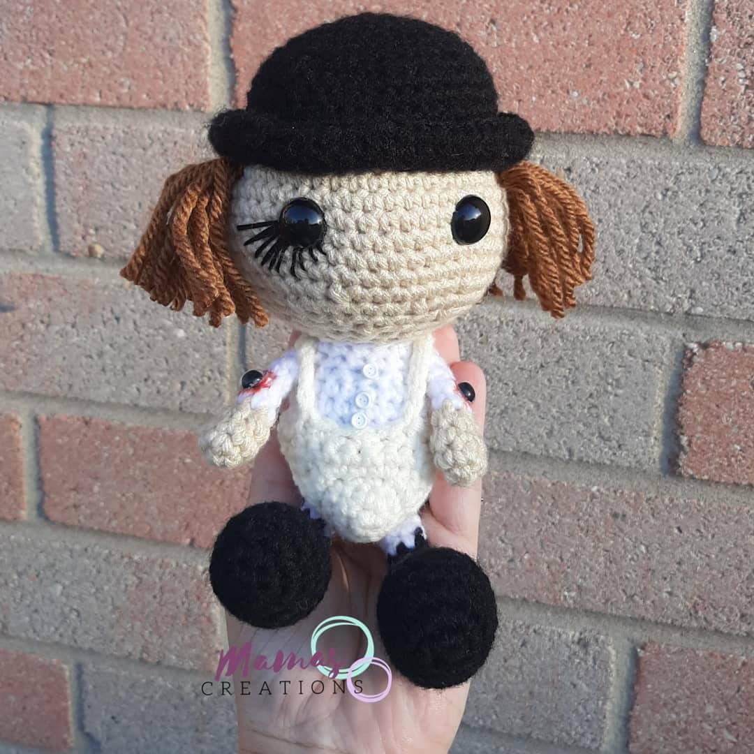 Tiny Alex Delarge Amigurumi Crochet Doll A Clockwork Orange Horror