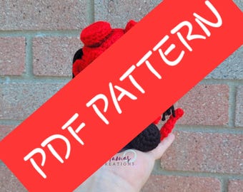 Tiny Slasher Hellboy PDF Crochet Amigurumi Pattern Horror Movie MamasCreationsCrochet