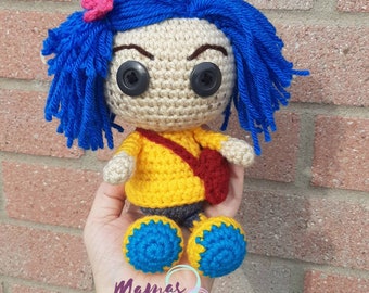 Tiny Coraline Amigurumi Crochet Doll Horror Movie