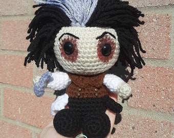 Tiny Sweeney Todd Amigurumi Crochet Doll The Demon Barber Johnny Depp Horror Movie