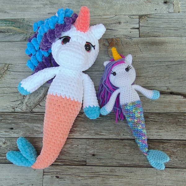 Little Low Sew Mermacorn Amigurumi Crochet Doll Mermaid Unicorn PDF MamasCreationsCrochet