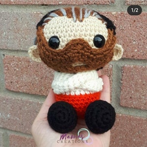 Tiny Hannibal Lecter Amigurumi Crochet Doll Silence of the Lambs Horror Movie Hannibal the Cannibal