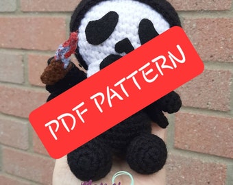 Tiny Slashers Ghostface Amigurumi PDF Crochet Pattern Doll Scream horror MamasCreationsCrochet