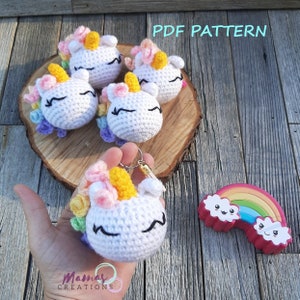 Unicorn Keychain PDF Crochet Pattern Amigurumi Doll