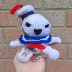 Tiny Slasher Staypuft PDF Crochet Pattern Amigurumi Ghostbusters Ghost Horror Movies Horror Doll image 2