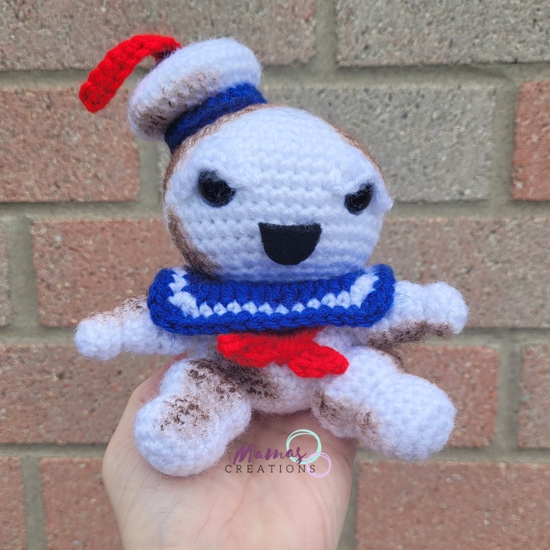 Tiny Slasher Staypuft PDF Crochet Pattern Amigurumi Ghostbusters Ghost Horror Movies Horror Doll image 2