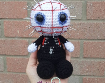 Tiny Pinhead Amigurumi Crochet Doll Hellraiser Horror Movie
