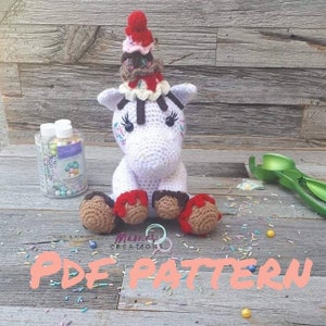 Sprinkles The Unicorn Ice Cream Crochet Doll Amigurumi PDF Pattern