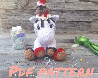 Sprinkles The Unicorn Ice Cream Crochet Doll Amigurumi PDF Pattern