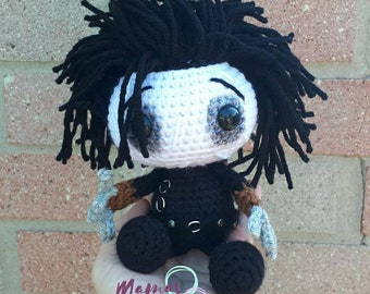 Tiny Edward Scissorhands Amigurumi Crochet Doll Johnny Depp Tim Burton