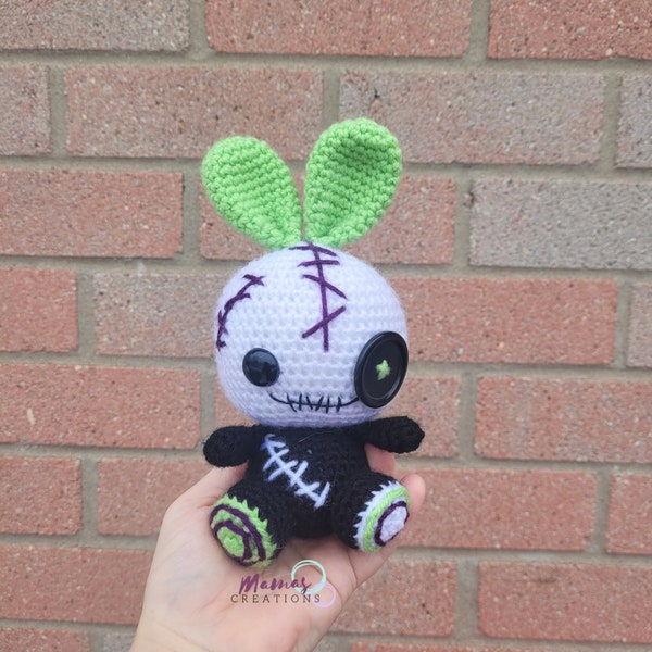 ZomBun Amigurumi Crochet Doll Bunny Zombie MamasCreationsCrochet