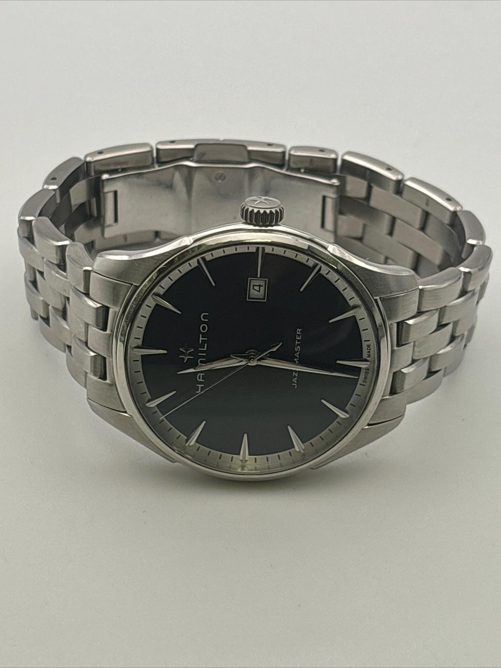 Hamilton Jazzmaster Quartz Man Watch Black Dial H324510 - Etsy