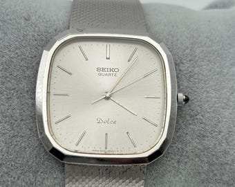 Vintage Seiko Dolce 5E30 5A00 Roman Numeral Dial Men Quartz Watch