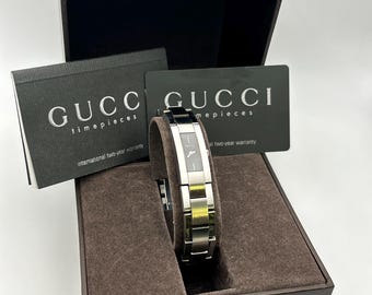 ✨GUCCI✨グッチ✨2305L✨ブラック文字盤✨シルバー✨ヴィンテージ✨腕時計 ヴィンテージ グッチ 2305L ウォッチ - Etsy 日本