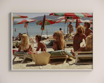 Slim Aarons Saint-tropez Beach Print Poster, Vintage Photography Print 1