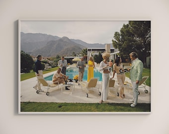 Slim aarons Palm Springs Party Print Poster , Vintage Photography Print