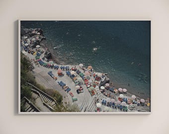 Slim Aarons Positano Beach Print Poster, Vintage Photography Print