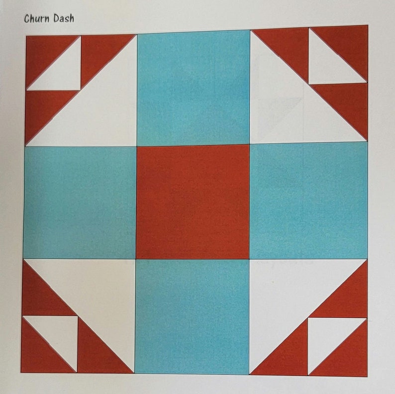 Barn Quilt Downloadable PDF Pattern With Instructions : Churn Dash - Etsy