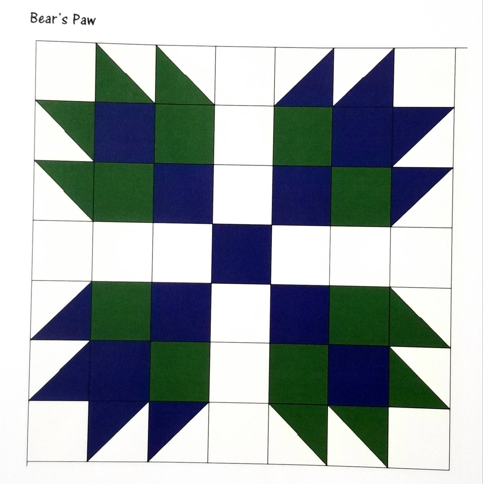 BEAR'S PAW Barn Quilt PATTERN Etsy