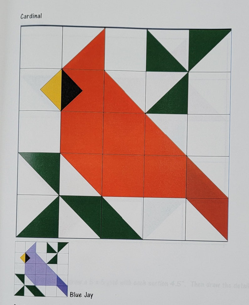 Grid Pattern Cardinal Barn Quilt Downloadable Pattern: Cardinal - Etsy