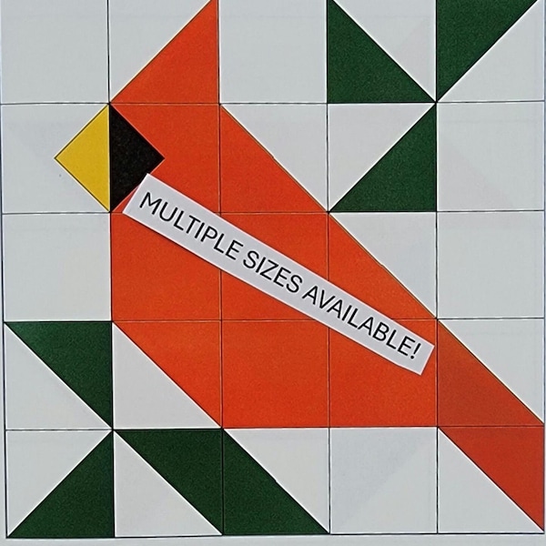 Barn Quilt Downloadable pattern: Cardinal