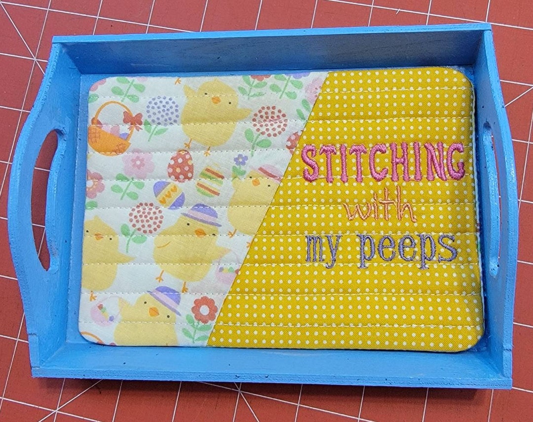 Stitching With My Peeps Mug Rug & Tray Etsy
