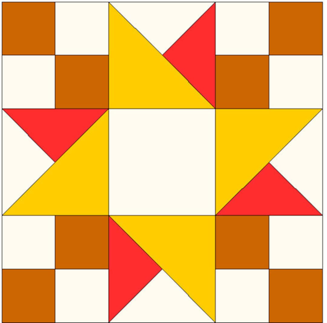 Downloadable PDF Double Friendship Star Barn Quilt Pattern