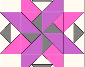 Downloadable PDF Spinning Star Barn Quilt Pattern & Instructions