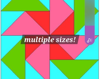 Barn Quilt Downloadable PDF Pattern & Instructions Pinwheel Flower