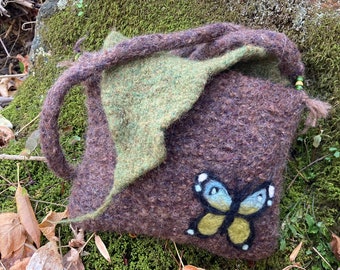 Felted Wool Butterfly Shoulder Bag