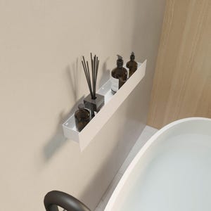 Matte Black Stainless Steel 304 Bathroom Shelf | Powder Coated Floating Wall Shelf | Modern Luxury Bath Storage | White & Graphite Available image 4