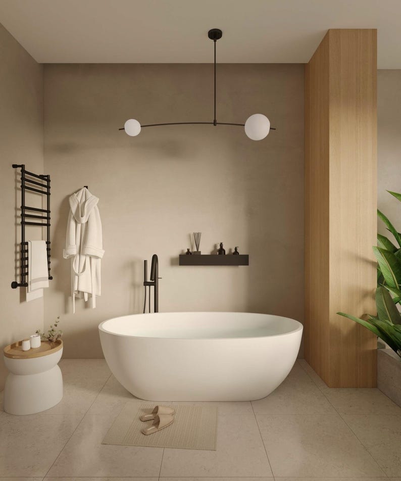 Matte Black Stainless Steel 304 Bathroom Shelf | Powder Coated Floating Wall Shelf | Modern Luxury Bath Storage | White & Graphite Available image 2