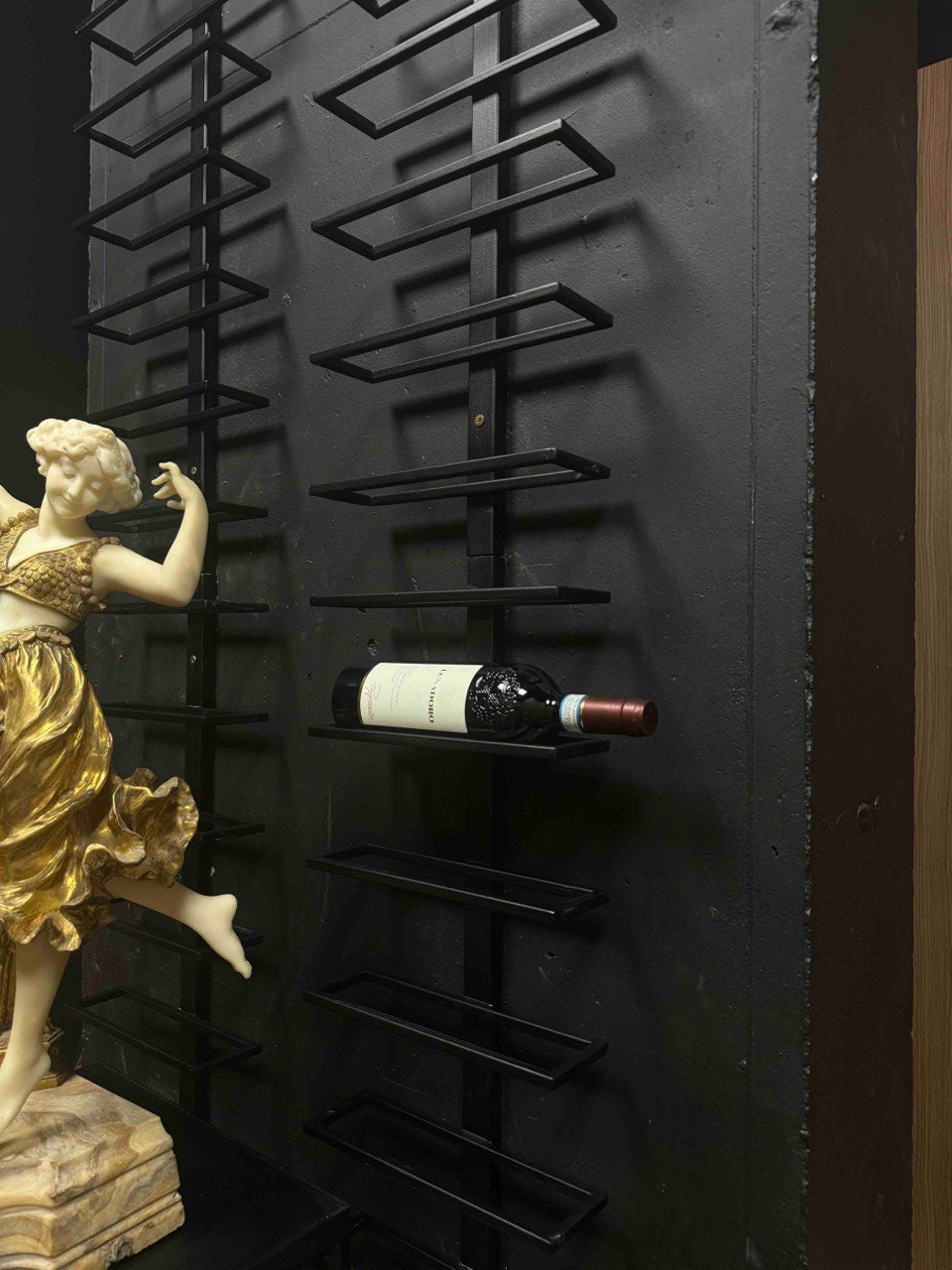 Modern Metal Wine Rack: Wall Mounted 10-bottle Display - Etsy